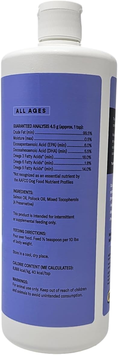 Skin and Coat Salmon Oil for Dogs, 946 ml – No Artificial Flavours or Dyes: Many pet supplements contain additives – Image 2