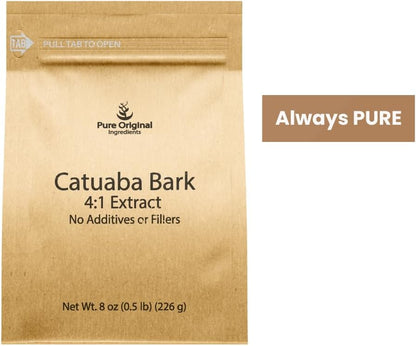 PURE ORIGINAL INGREDIENTS Catuaba Bark, 4:1 Extract, Fine Powder, Food Supplement (227 g)