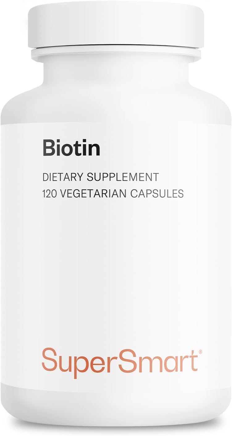 Supersmart Biotin 10,000mcg - High Potency Vitamin B7 Supplement - 120 Vegetarian Capsules - görsel 1