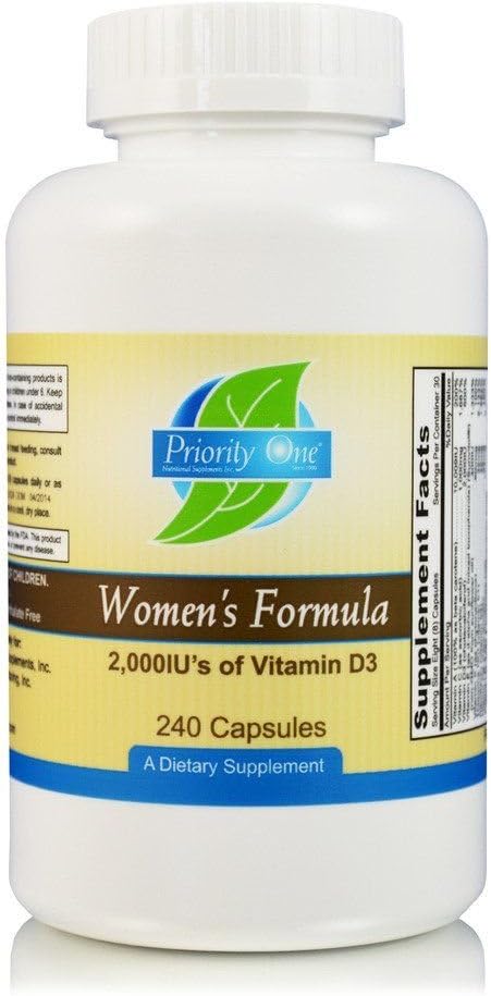 Priority One Vitamins Women's Formula 240 Capsules - Broad-Spectrum Multivitamin and Mineral Supplement for Women - görsel 1