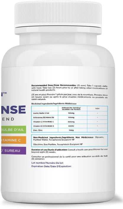 Maximum Slim 6-in-1 Immune Support Supplement with Zinc, Vitamin C, Elderberry, Vitamin D, Echinacea and Garlic, 60 Capsules