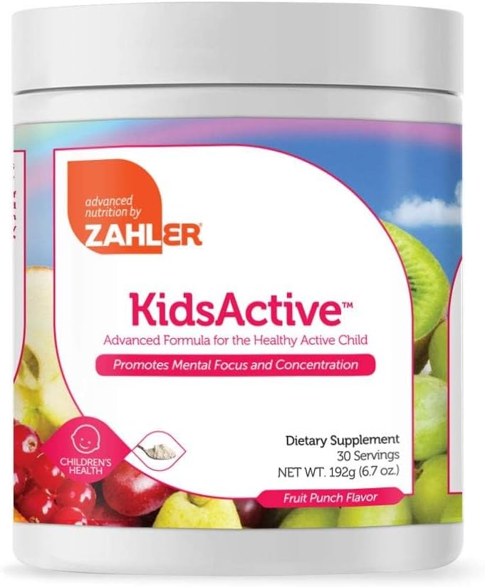 Zahler KidsActive Kids Concentration Formula Powder - All Natural - Fruit Punch - 30 Servings - görsel 7