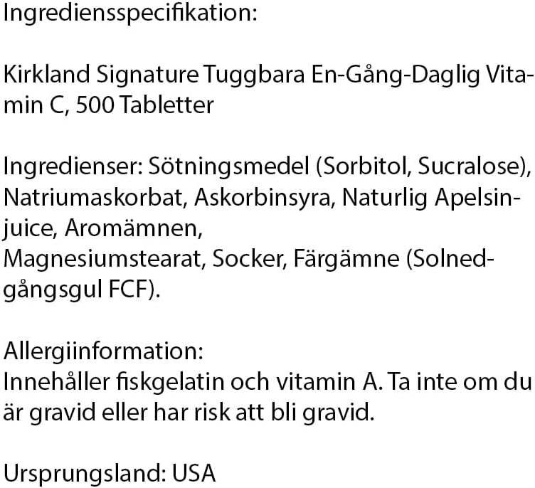 Kirkland Vitamin C 500 mg, 500 Tablets - görsel 6