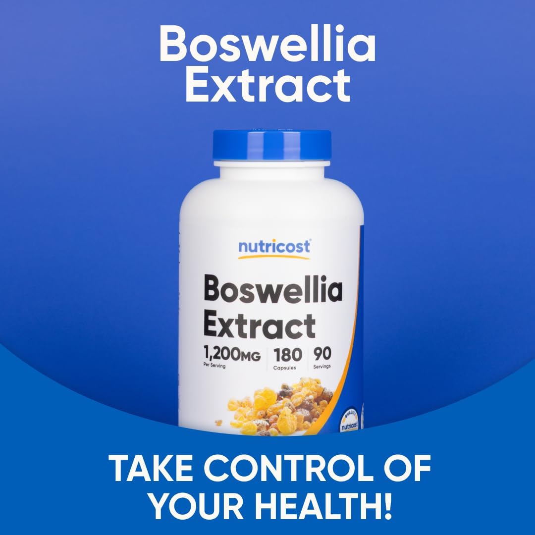 Nutricost Boswellia Extract 180 Capsules - 1,200mg per Serving, 90 Servings - Gluten-free, Non-GMO, Vegan - görsel 5