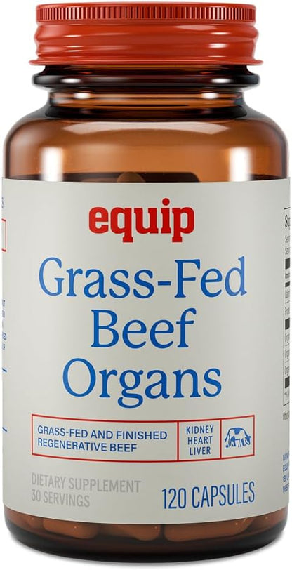 Equip Grass-Fed Beef Organs - Regenerative Freeze-Dried Liver, Kidney & Heart Capsules