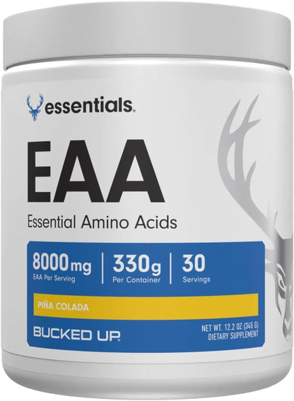 Bucked Up Essential Amino Acids - EAA Powder - Easy Mix, Non Clumping Formula - for Pre/Intra Workout - Mandarin Flavour - 30 Servings - 11.6 oz