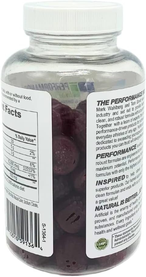 PERFORMANCE INSPIRED Nutrition Collagen + Biotin Gummies – Hydrolysed Marine Collagen – Supports Hair, Skin & Nails – Raspberry Flavour – 60 Count - görsel 3