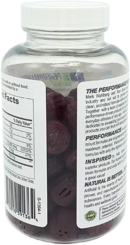 PERFORMANCE INSPIRED Nutrition Collagen + Biotin Gummies – Hydrolysed Marine Collagen – Supports Hair, Skin & Nails – Raspberry Flavour – 60 Count