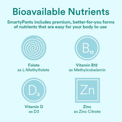 SmartyPants Prenatal Multivitamin Gummies with Omega 3 Fish Oil (EPA/DHA), Methylfolate, Vitamin D3, C, B12, B6, A, K, Biotin, Zinc & Inositol – 120 Count (30 Day Supply)