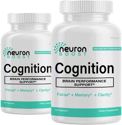 kivus Neuron Boost - Cognitive Brain Performance Support (2 Pack, 120 Capsules)