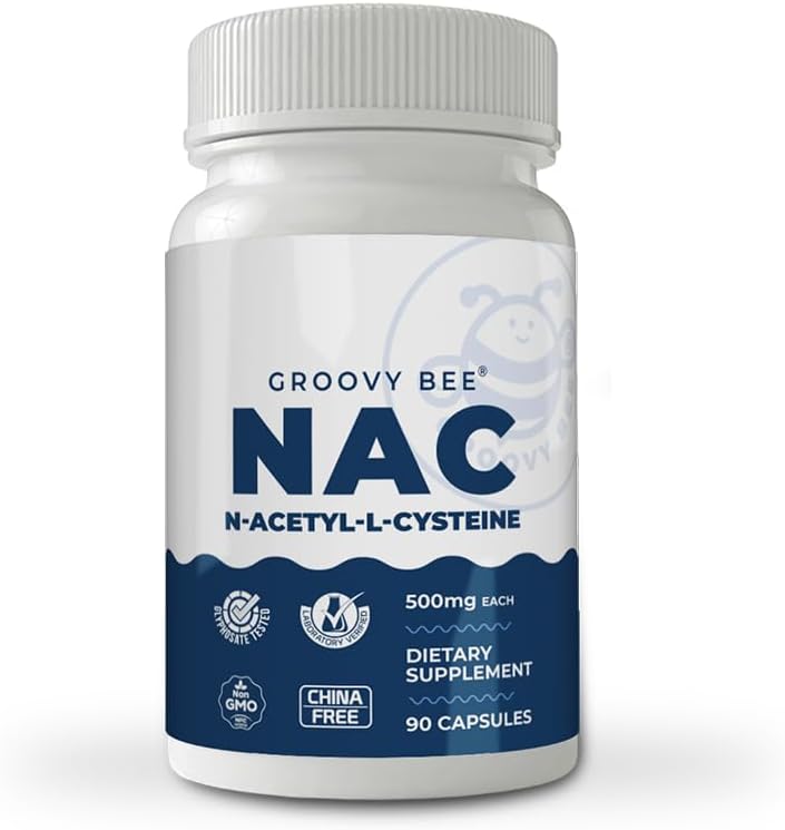 GROOVY BEE® NAC (N-Acetyl-L-Cysteine) 500mg, 90 Capsules - görsel 1
