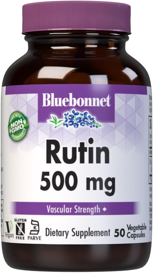 Bluebonnet Nutrition Rutin 500mg – Antioxidant Bioflavonoid for Vascular Support* – 50 Vegan Capsules - görsel 1
