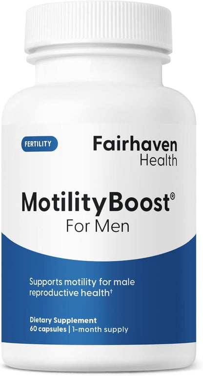 Fairhaven Health MotilityBoost for Men – Male Fertility Supplement with L-Carnitine, CoQ10 and B Vitamins (60 Capsules)