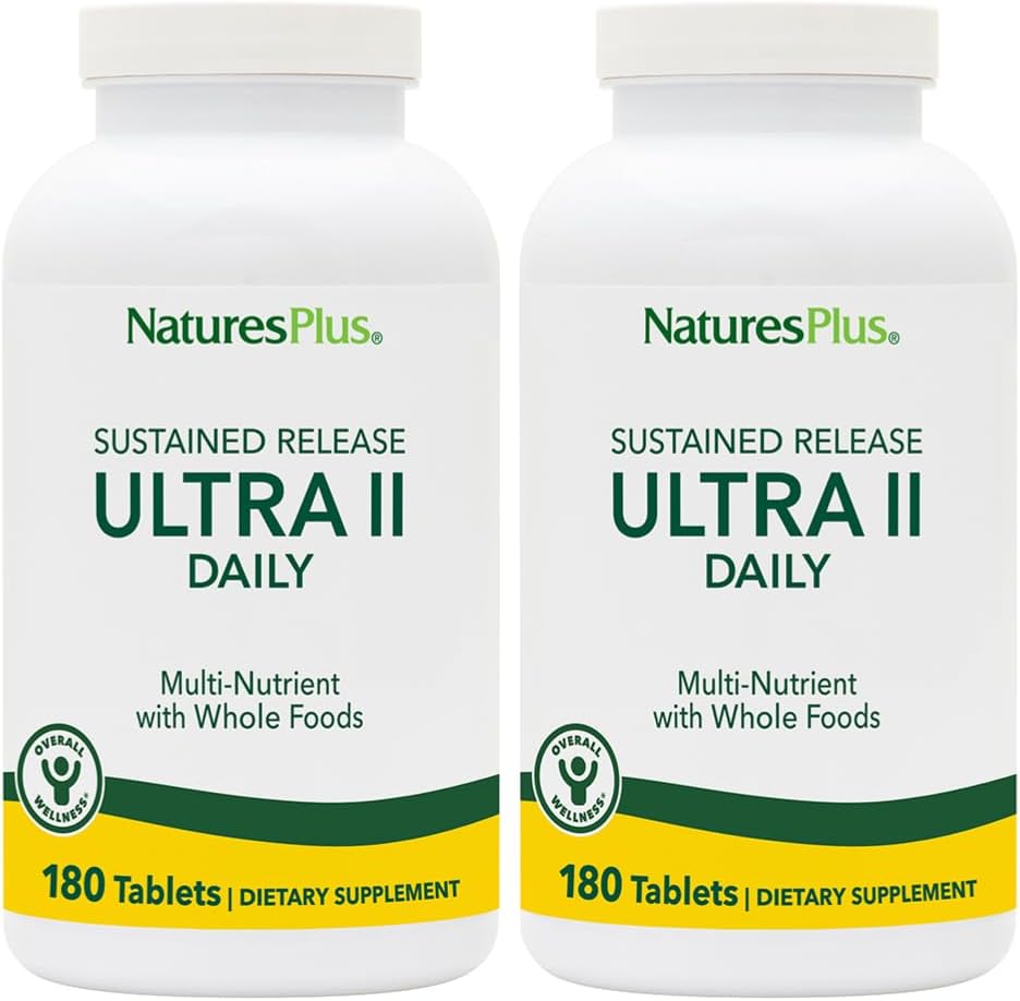 NaturesPlus Ultra II Daily Multivitamin - 180 Tablets - Sustained Release with Whole Foods - görsel 7