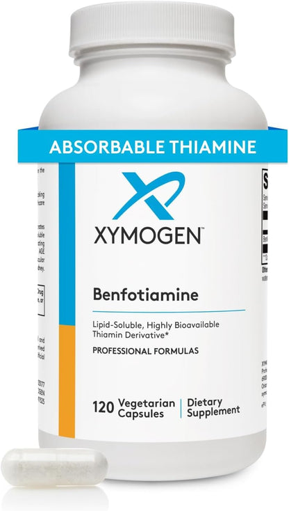 XYMOGEN Benfotiamine 300 mg – Bio-available Thiamine B1 Derivative for Metabolic and Nervous System Support