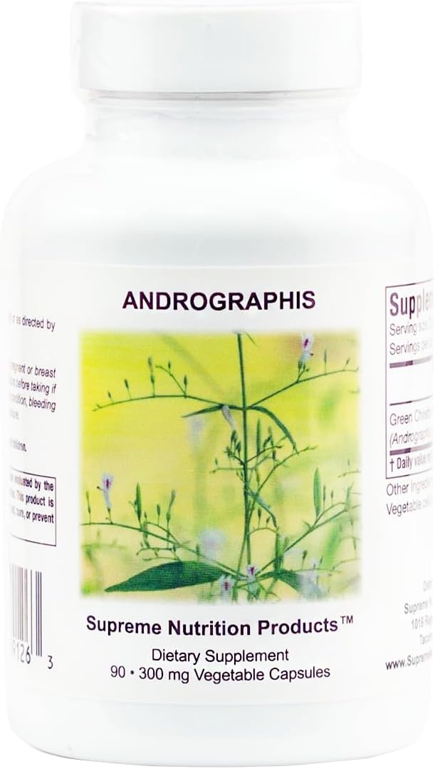 Supreme Nutrition Andrographis, 90 Pure Green Chiretta Vegetarian Capsules - görsel 1