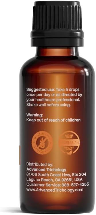 Advanced Trichology Vegetarian Liquid Vitamin D3-5000 IU High Absorption – 1000 IU per Drop – 6-Month Supply – Gluten-free – 1 fl oz (30 ml) - görsel 7