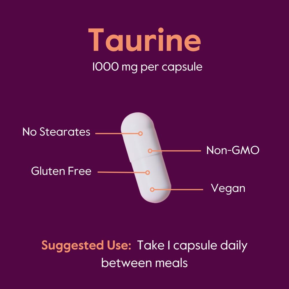BESTVITE Taurine 1000mg (120 Vegan Capsules) - Pure Amino Acid Supplement - görsel 5