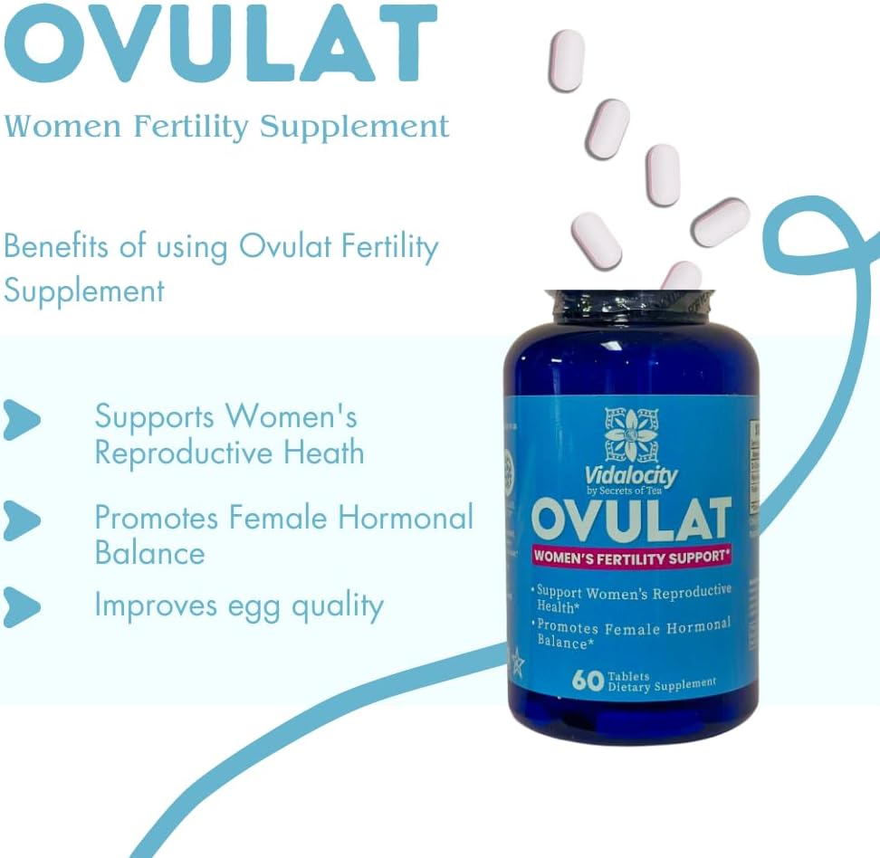 Secrets Of Tea Vidalocity Women's Fertility Support – Natural Blend with D-Chiro-Inositol, Folate & Myo-Inositol – Supports Hormonal Balance – 60 Vegetarian Capsules - görsel 3