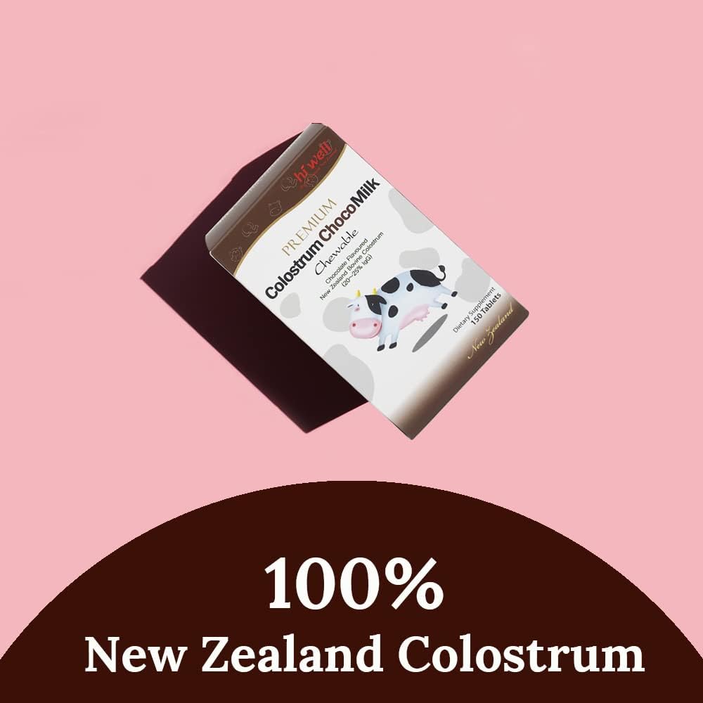 (Pack of 3) Hi Well Premium Grass-Fed Colostrum Choco 150 Tablets - görsel 2