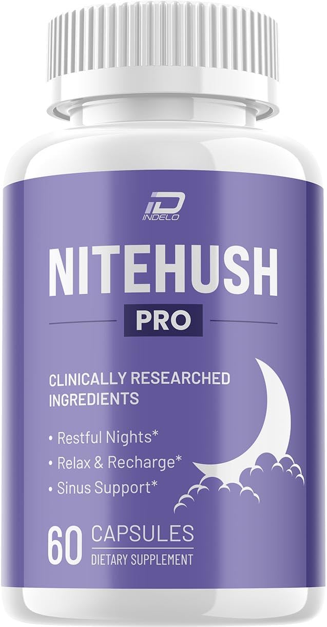 NiteHush Pro Brain Supplement Capsules – Maximum Strength All-Natural Formula for Focus and Memory (60 Capsules) - görsel 1