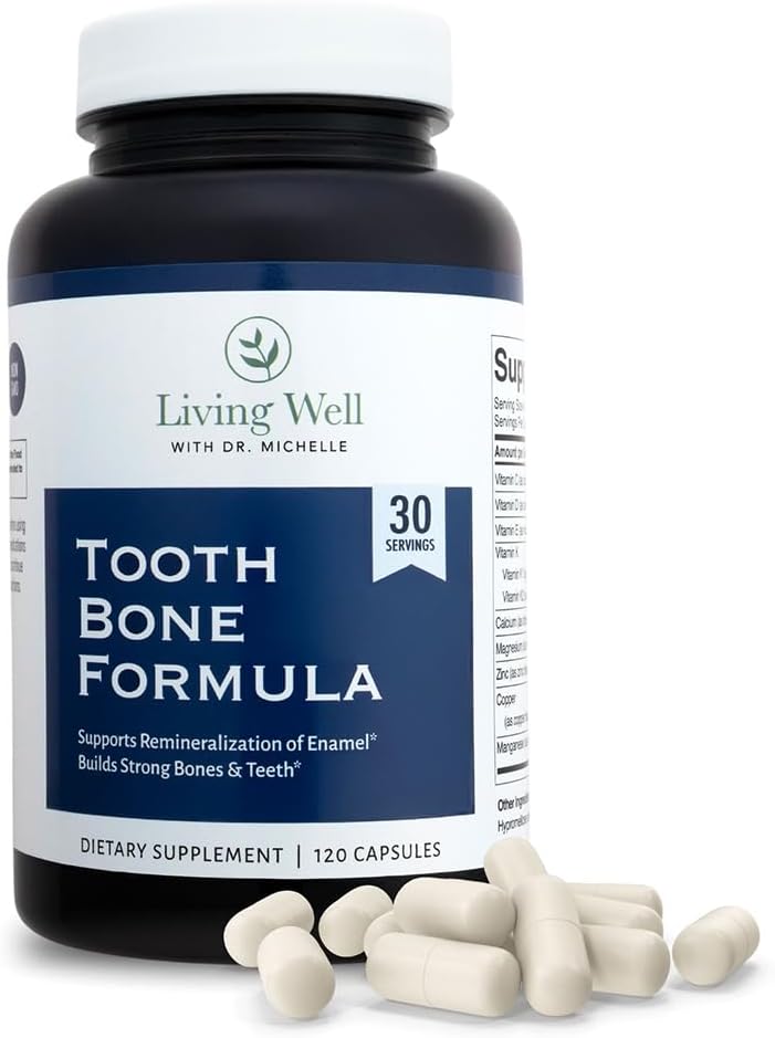Living Well Dr. Michelle Tooth and Bone Formula with D3, K2 – 120 Capsules - görsel 1