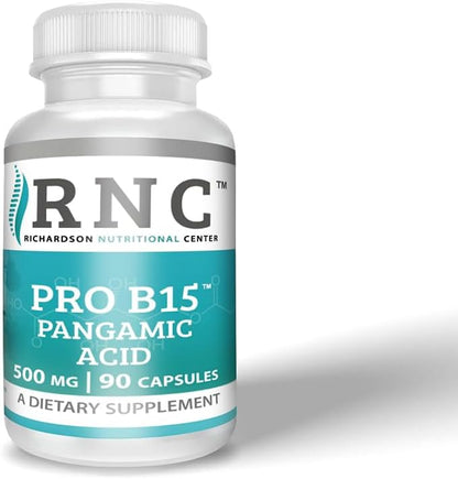 Richardson Nutritional Centre B15 Complete Extra Strength, Pangamic Acid, with TMG, DMG 500mg 90 Capsules - Supports Healthy Oxygen & Energy Levels