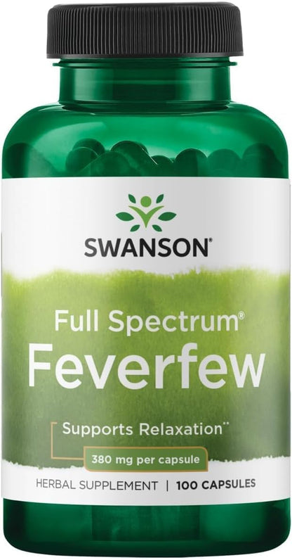 Swanson Feverfew 380mg – 200 Capsules (Twin Pack)