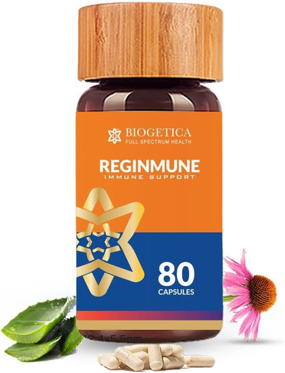 Biogetica Reginmune - Natural Immune Support Supplement with Zinc, Magnesium & Echinacea - 80 Vegan Capsules