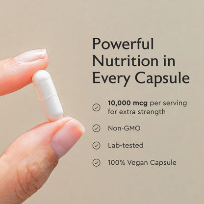 Alaya Biotin 10,000 mcg – Healthy Hair, Skin & Nails Food Supplement, Vegan, Non-GMO, 90 Capsules