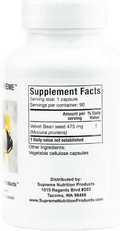 Supreme Nutrition Mucuna Supreme, 90 Pure Velvet Bean Seed Vegetarian Capsules (Pack of 2)