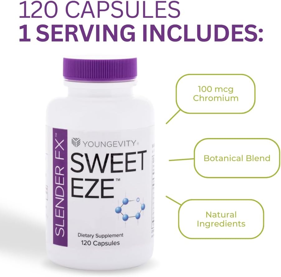 Youngevity Slender FX Sweet EZE - 4 Pack 120 Capsules per Bottle - görsel 5