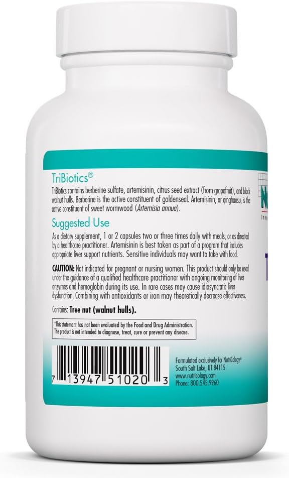 Nutricology TriBiotics - Berberine, Artemisinin & Botanical Blend, 90 Capsules - görsel 3
