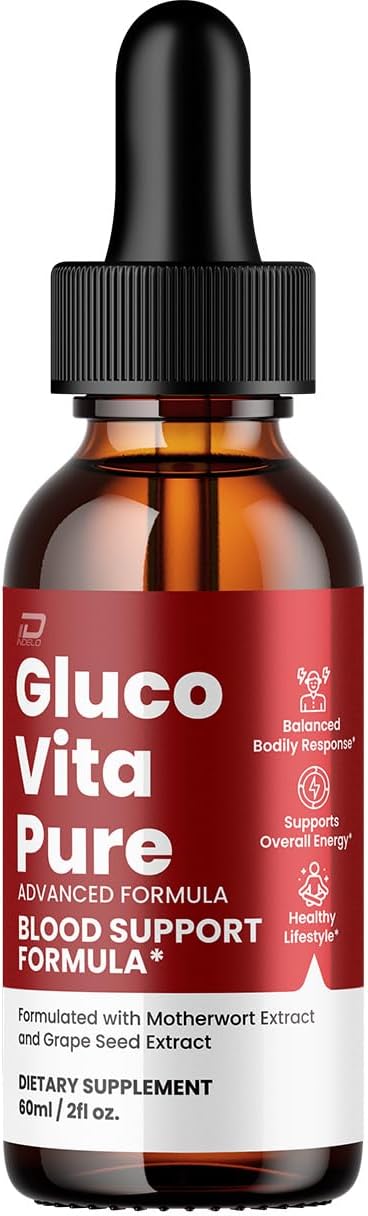 Gluco Vita Pure Advanced Formula Liquid Drops - Natural Extra Strength - 30-Day Supply