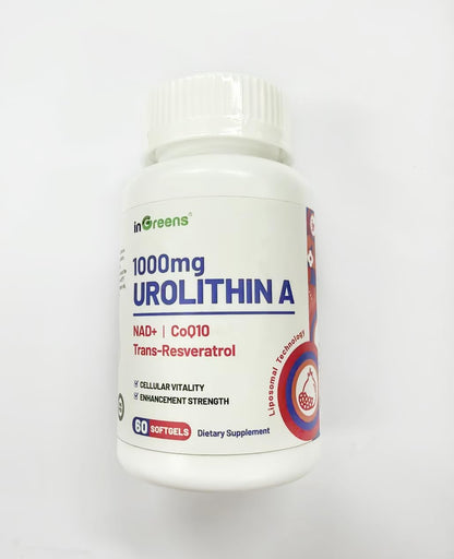 inGreens Urolithin A 1000mg with NAD+ 300mg, CoQ10 200mg and Trans-Resveratrol 200mg Food Supplement (5-Pack)