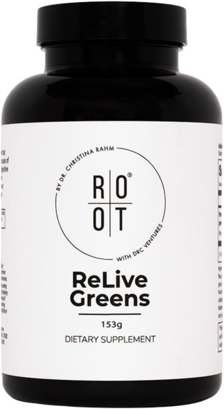 Root Relive Greens by Dr. Rahm's | Superfood Powerhouse with Dark Leafy Greens, Fruits & Fibres - 153g - görsel 1