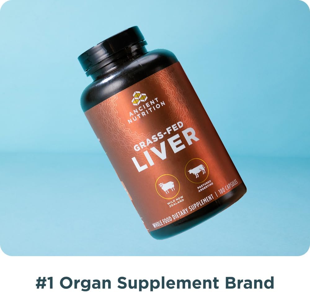 Ancient Nutrition Organ Supplements, Grass-Fed and Wild Organ Complex Capsules, Beef and Lamb Liver, 180 Capsules - görsel 4