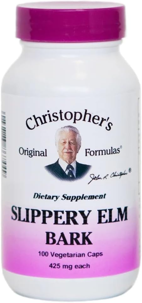 Christopher's Original Formulae Slippery Elm, Traditional Digestive Support, 100 Vegetarian Capsules - görsel 1