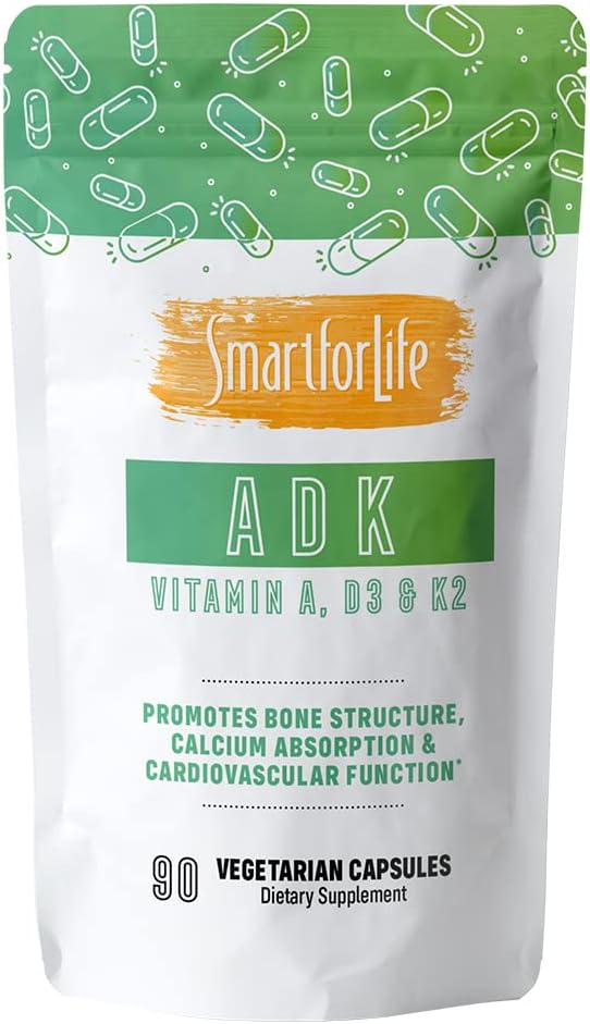 Smart for Life ADK Vitamins Supplement - High Potency Vitamin A, D3 & K2 - Supports Bone and Heart Health - 90 Capsules - görsel 1