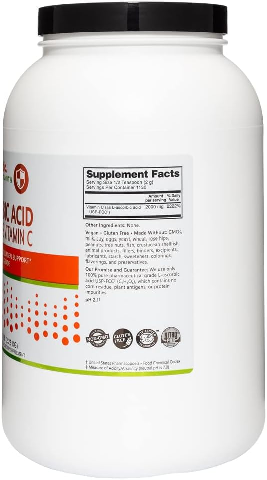 NutriBiotic Ascorbic Acid Vitamin C Powder, 5 lb - görsel 3
