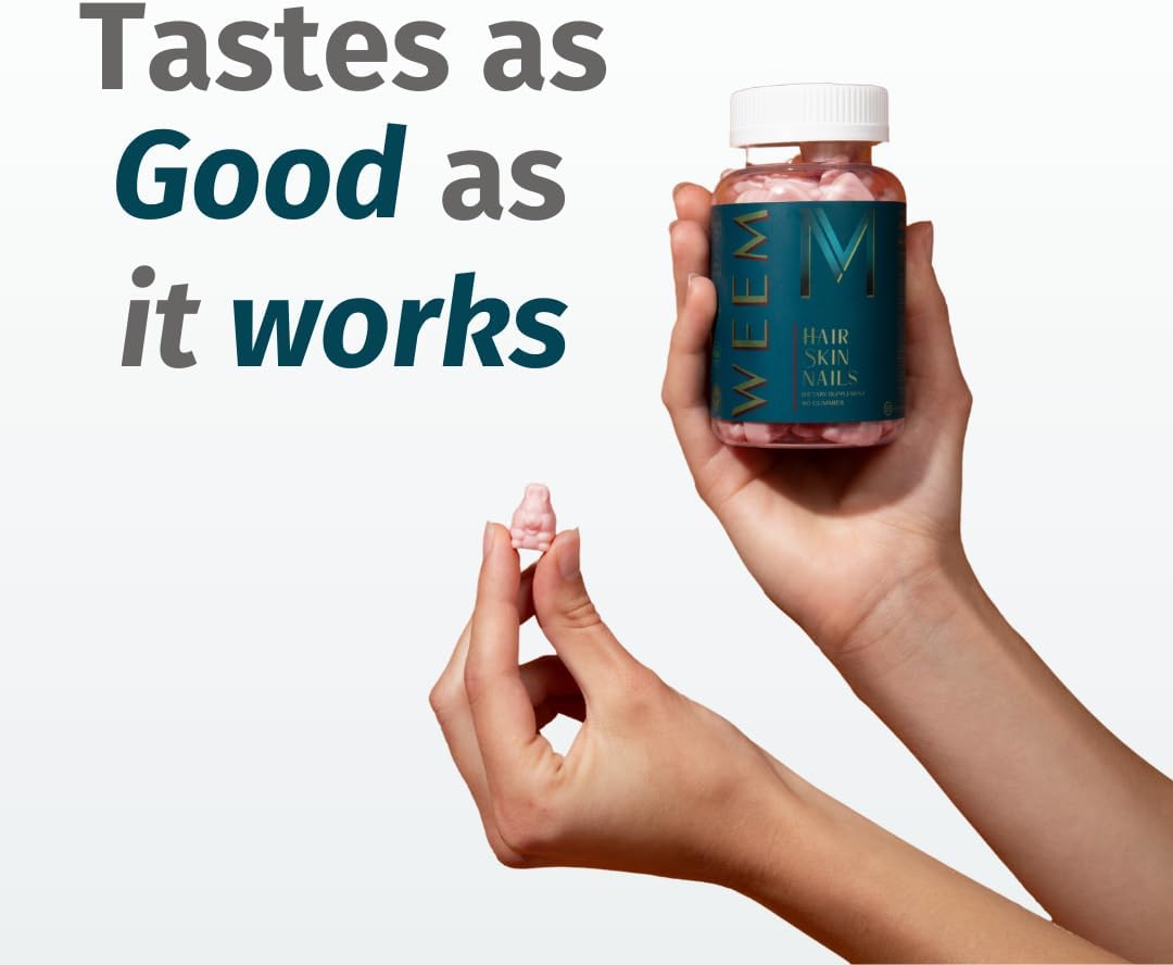 WEEM Hair, Skin and Nails Gummies - Vegan Biotin Supplements for Women and Men - görsel 5