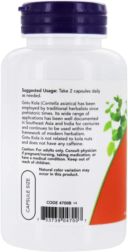 NOW Foods Gotu Kola - 450 mg, 100 Vegetarian Capsules (Pack of 2)