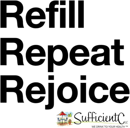 Sufficient-C High-dose Non-GMO Vitamin C - Lemon Peach Immune-Ade Drink Mix 250 Grammes (2 Pack)
