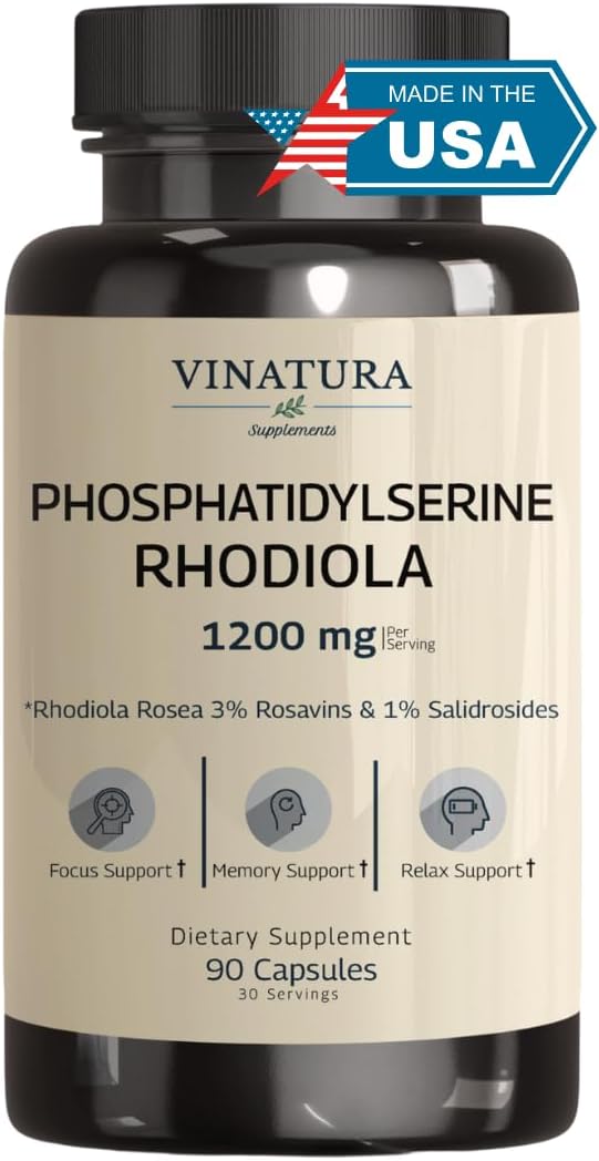 VINATURA PhosphatidylSerine 1200mg with Rhodiola Rosea, 90 Capsules - görsel 1