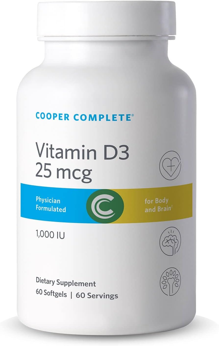 Cooper Complete Vitamin D3 1000 IU (Cholecalciferol) - 60 Softgels (Twin Pack) - görsel 1