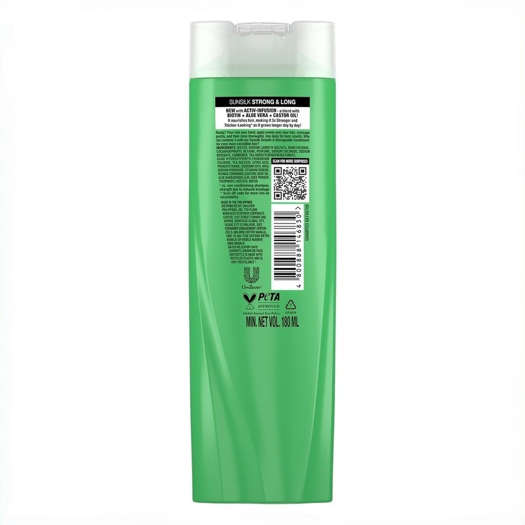 Sunsilk Co-Creations Strong and Long with Biotin Shampoo, 180 ml - görsel 2