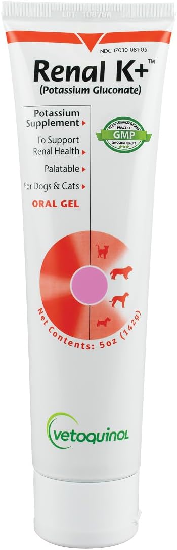Vetoquinol Renal K - Potassium Supplement – Potassium Gluconate : A well-absorbed form of potassium that helps – Image 1