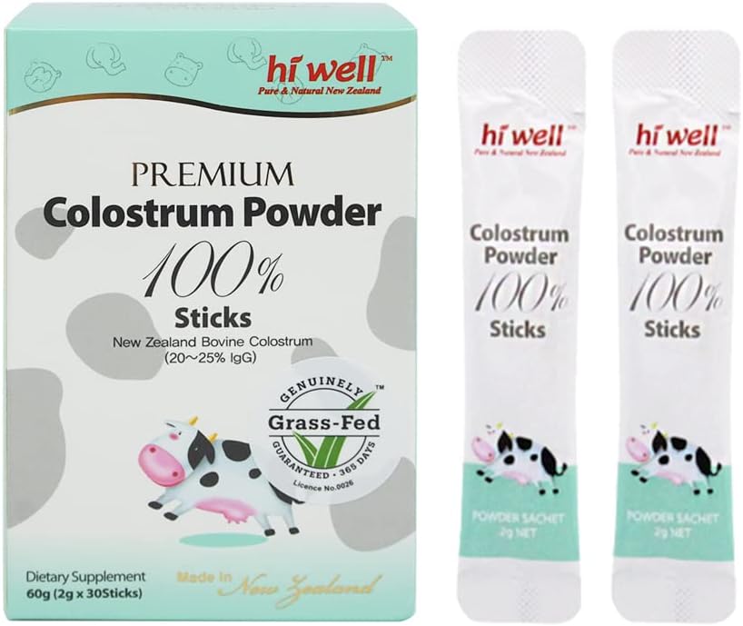 Hi Well Premium Grass-Fed Colostrum Powder, 60g (2g x 30 Sticks) - görsel 1