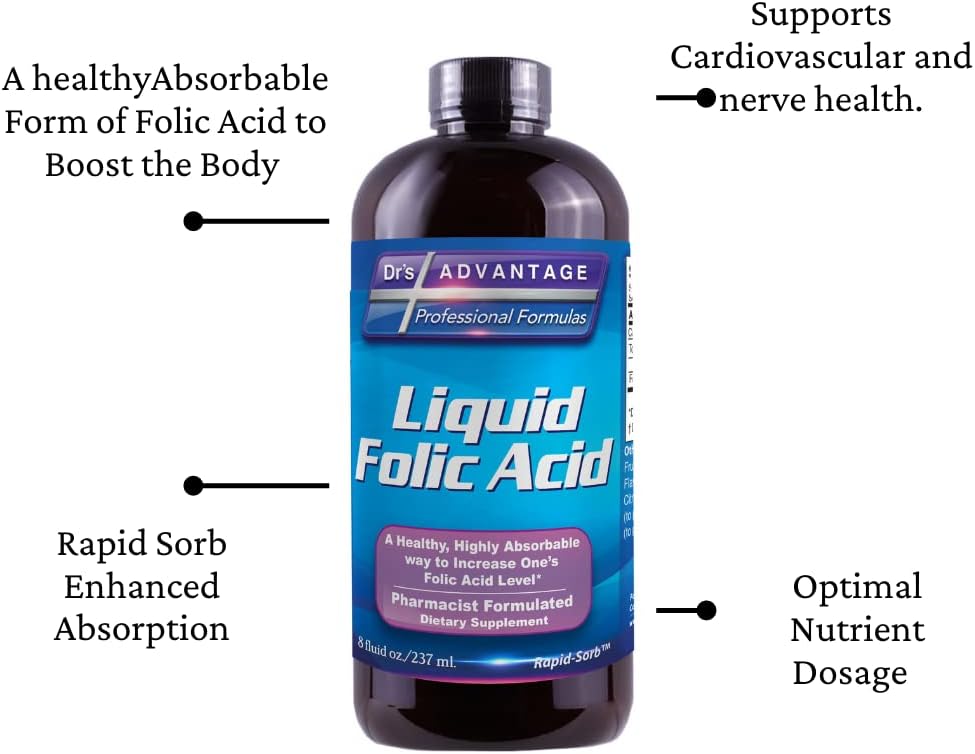 Liquid Folic Acid 800 mcg, 8 oz - görsel 8