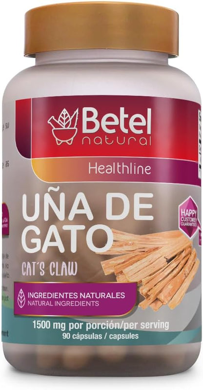 Betel Natural Premium Uña de Gato Capsules 1500 mg per Serving - 90 Capsules